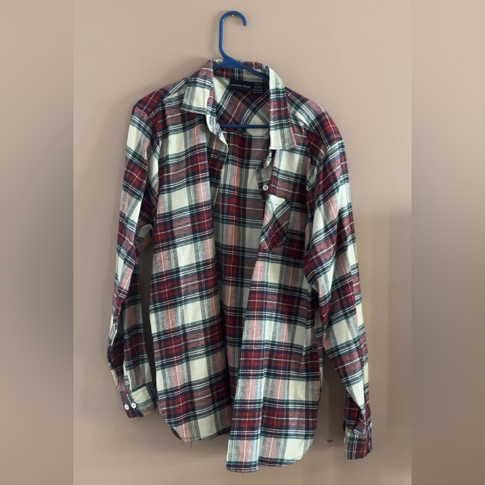Classic Red and White Plaid Men's Shirt